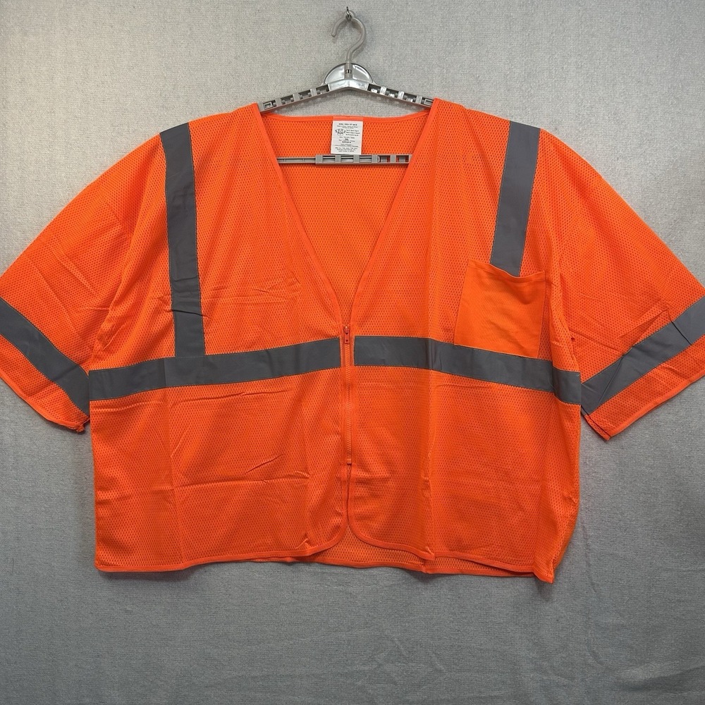 Orange Mesh High Visibility Safety Vest 5XL ANSI/ISEA 107-2015 Type R Class 3‎